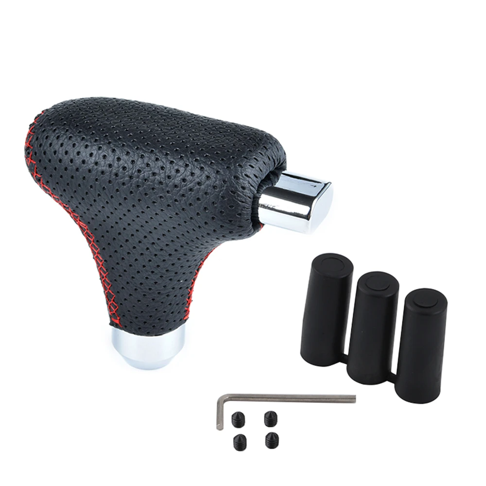 

Ручка переключения передач из кожи и алюминия, рычаг переключения передач из сплава, подходит для Honda, Toyota, Nissan, Mitsubish