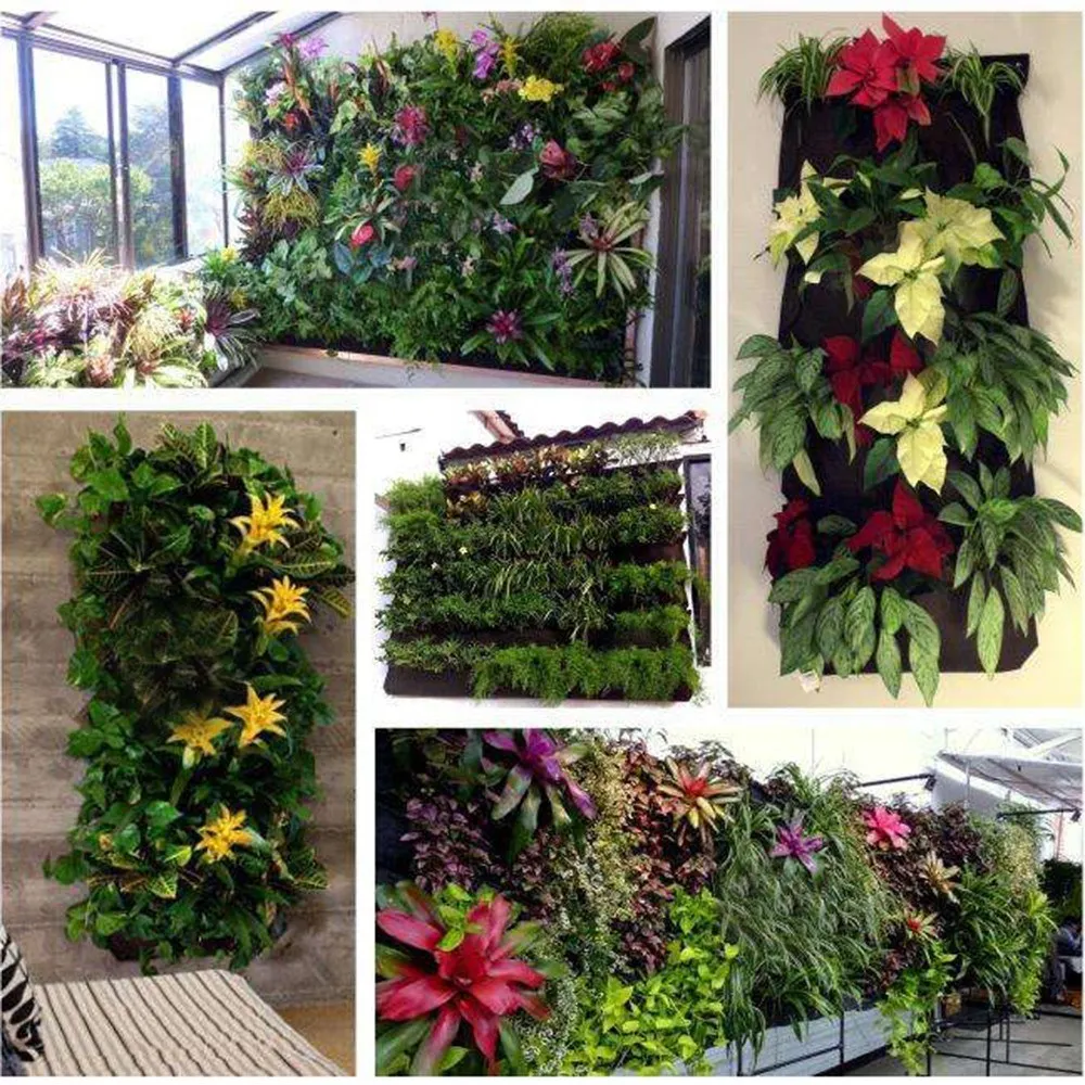 

18 Pocket Vertical Greening Hanging Wall Garden Plant Grow Pot Bag Planter 18 Pockets Planting Bag Planting Grow Bags