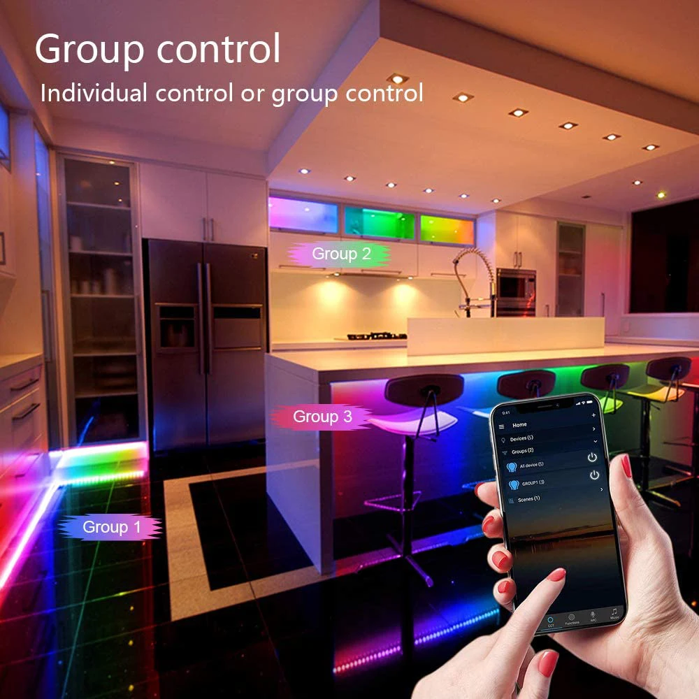 WS2811 управление ler Smart WiFi приложение Голосовое синхронизация музыки для 12 В 24