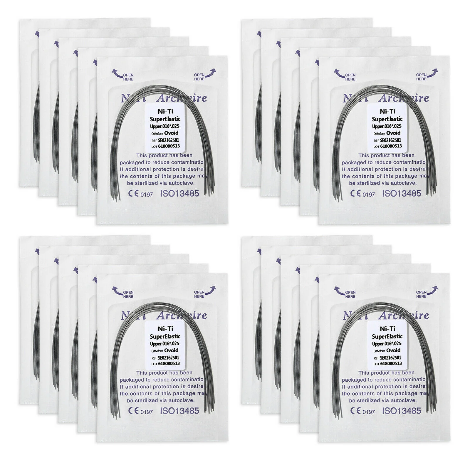 200pcs/20packs Dental Orthodontic Copper Rectangular Niti Arch Wires Damon Form NATURE /OVOIDM /Square dental niti wire