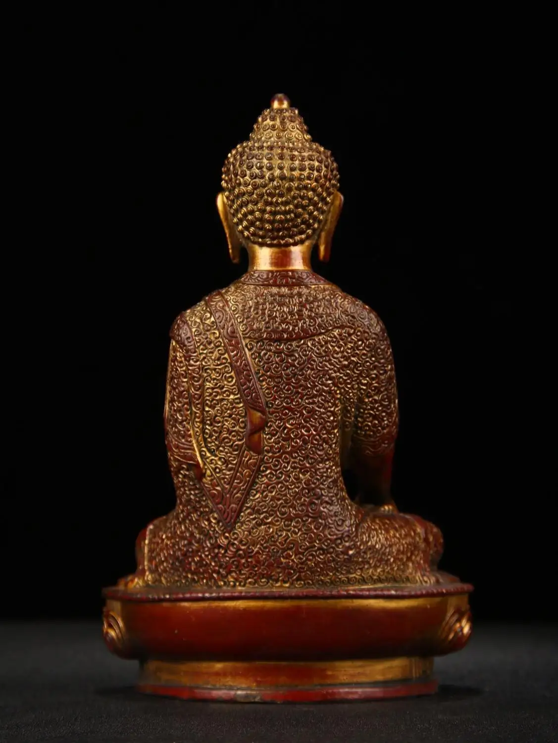

Home Decor 8" Tibet Buddhism Temple Old Bronze Lacquer Cinnabars Shakyamuni Buddha Statue Medicine Buddha Enshrine the Buddha