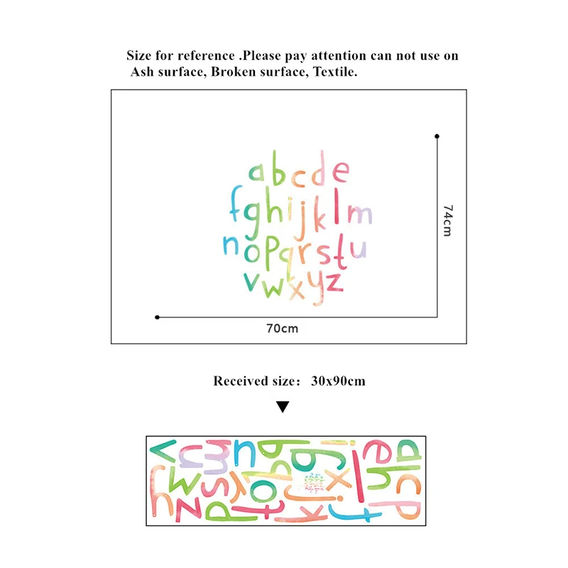 Мультяшная английская стена для писем стикер s детских комнат Английский алфавит