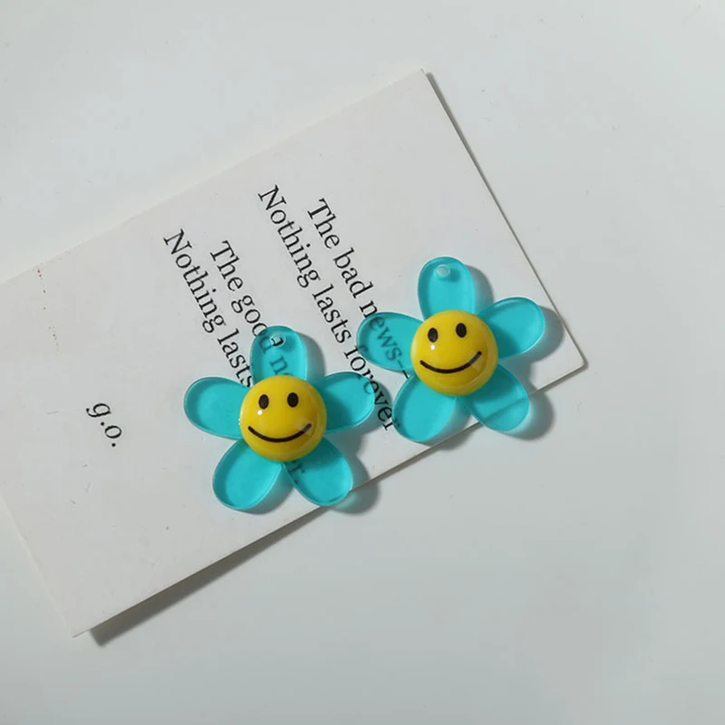 20 шт 30 мм Корея diy смайлик цветок. Подвеска в виде смайлика подсолнуха. Цепочка для