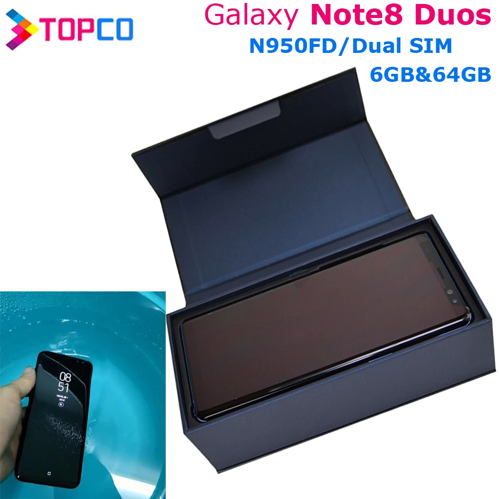 Разблокированный телефон Samsung Galaxy Note8 Duos Note 8 N950FD 4G LTE Android Восьмиядерный 6 3 дюйма