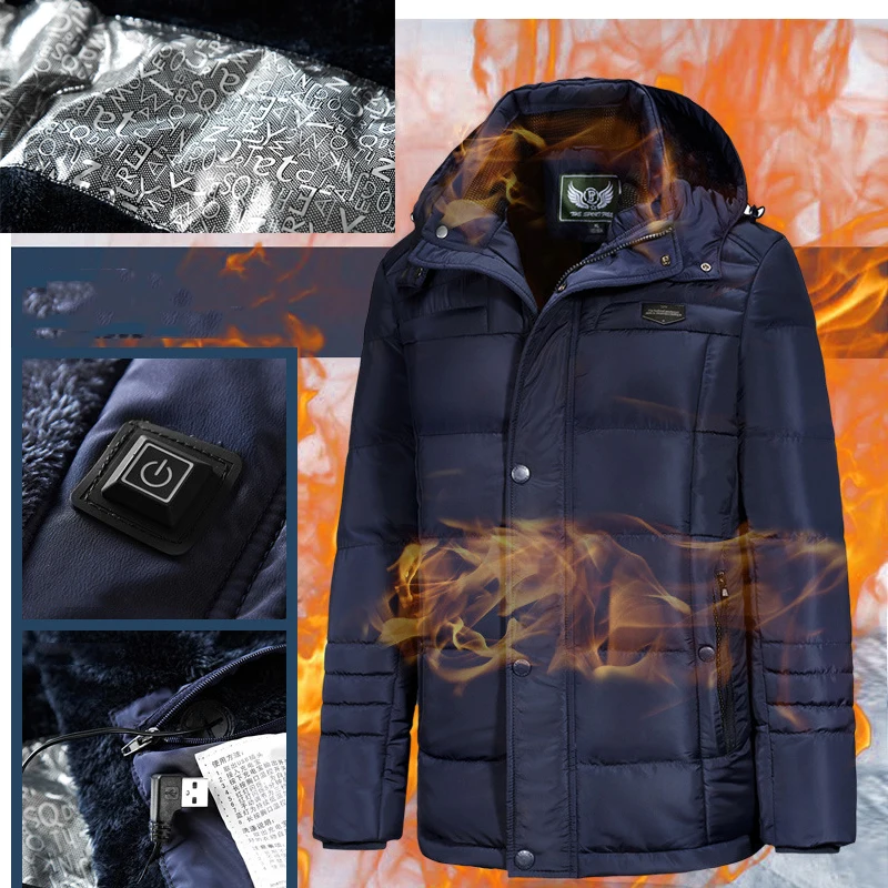 Электрическое Отопление Сапоги для русской зимы куртка Для мужчин интеллигентая