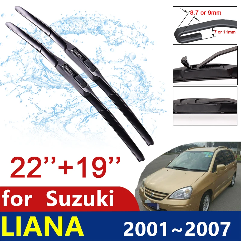 

for Suzuki Liana 2001~2007 Sedan Hatchback Wagon Front Windscreen Wipers Car Wiper Blades Car Accessories Stickers