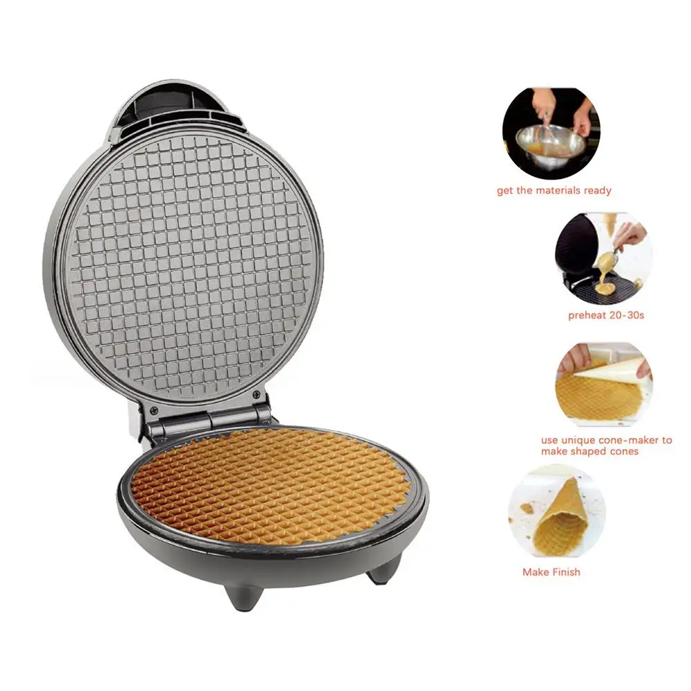 Harga Pembuat Gulungan Telur Renyah Elektrik Omelet Sandwich Besi Krep Loyang Wafel Pancake Oven DIY Mesin Es Krim Kerucut Steker UE
