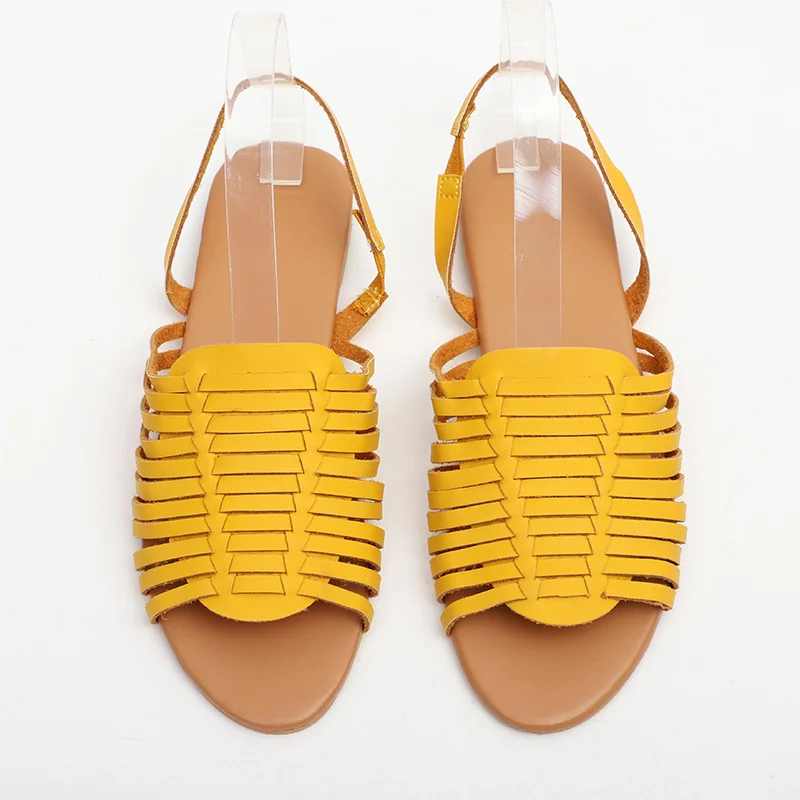 

comemore Summer Shoes Woman Sandals Peep Toe Flat Female Sandalias Ladies Slip on Elastic Band Breathable Retro Comfort Shoes 42