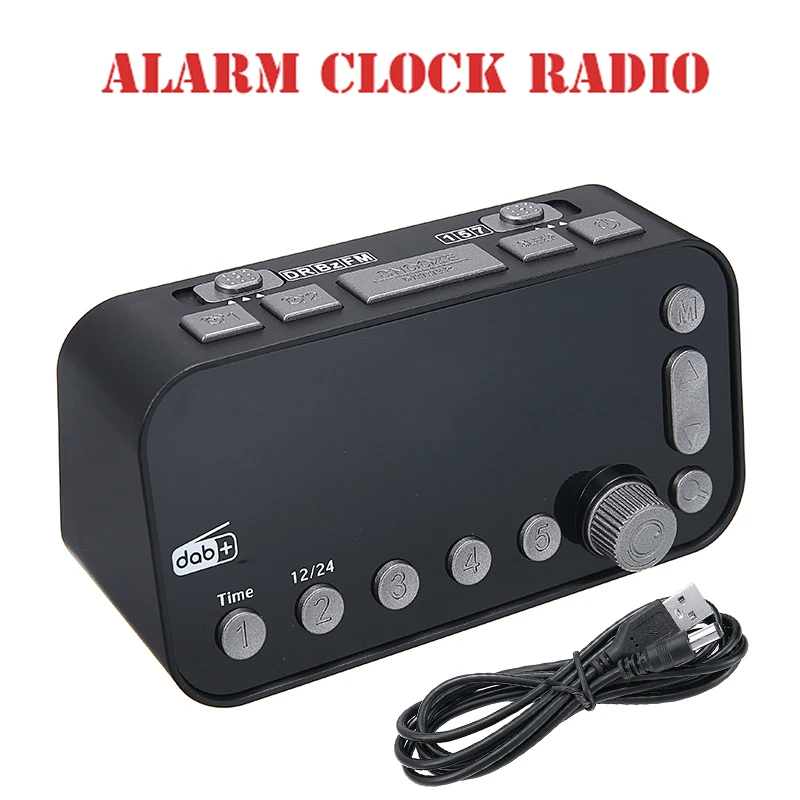 

Светодиодный экран DAB + FM трансляции радио часы цифровые радиостанции будильник таймер для путешествий дома спальни прикроватной тумбочки