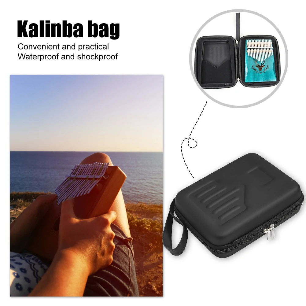 

Piano Musical Instrument Pouch Waterproof Thumb Musical 10/17 Keys Kalimba Storage Bag Enjoyable Instrument Supplies