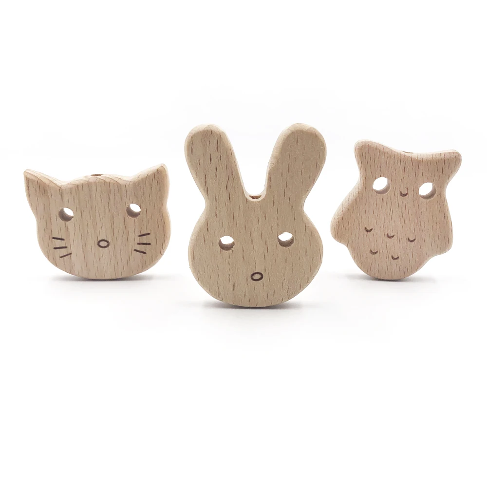 5 предметов Милые принты Зимние детские носки с животными деревянные бусины