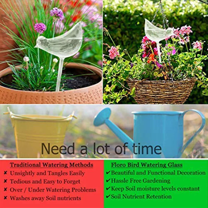 3 упаковки растений водонагреватель самополивающиеся глобусы форма птицы ручной