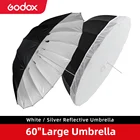 Зонт отражающий Godox, 60 дюймов, 150 см, черный, белый или серебристый
