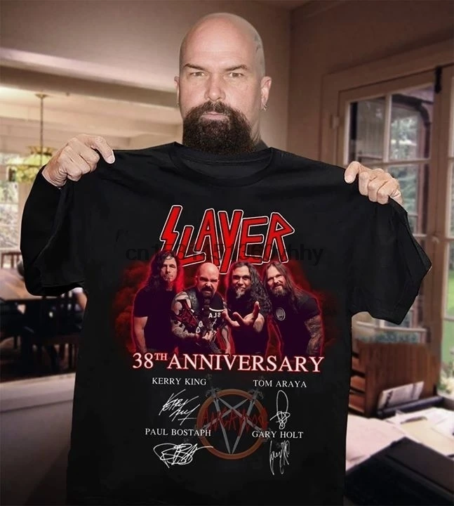 Группа Slayer рубашка с надписью участников 38th годовщины|Мужские футболки| |
