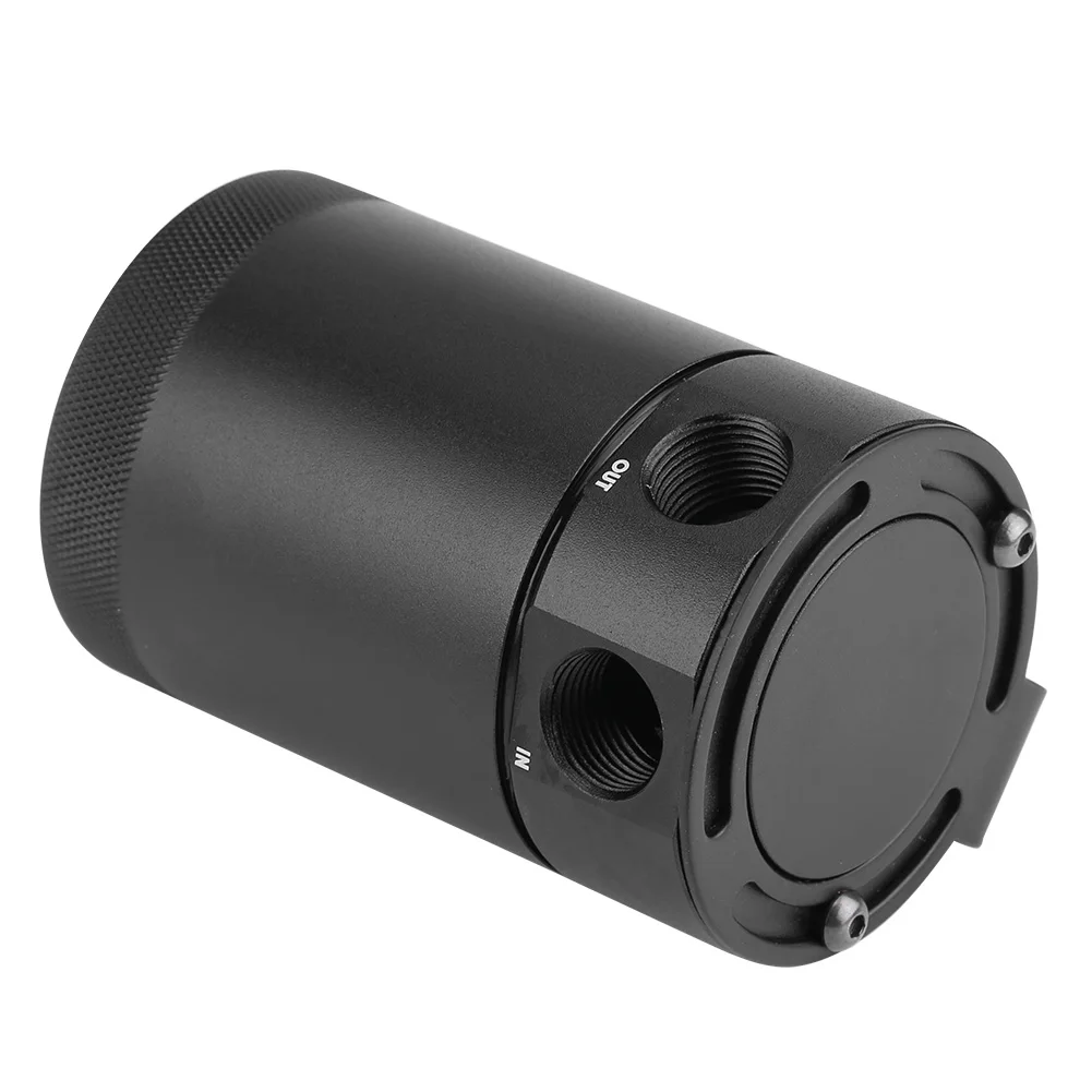 

Universal Compact Baffled 2-Port Oil Catch Can Tank Breather Reservoir