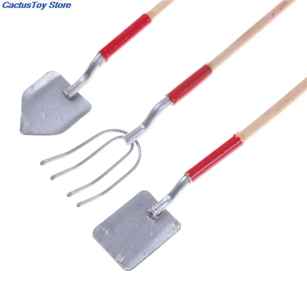 3 шт./компл. 1:12 лопата/грабли/кукольный домик строительные мини-инструменты для