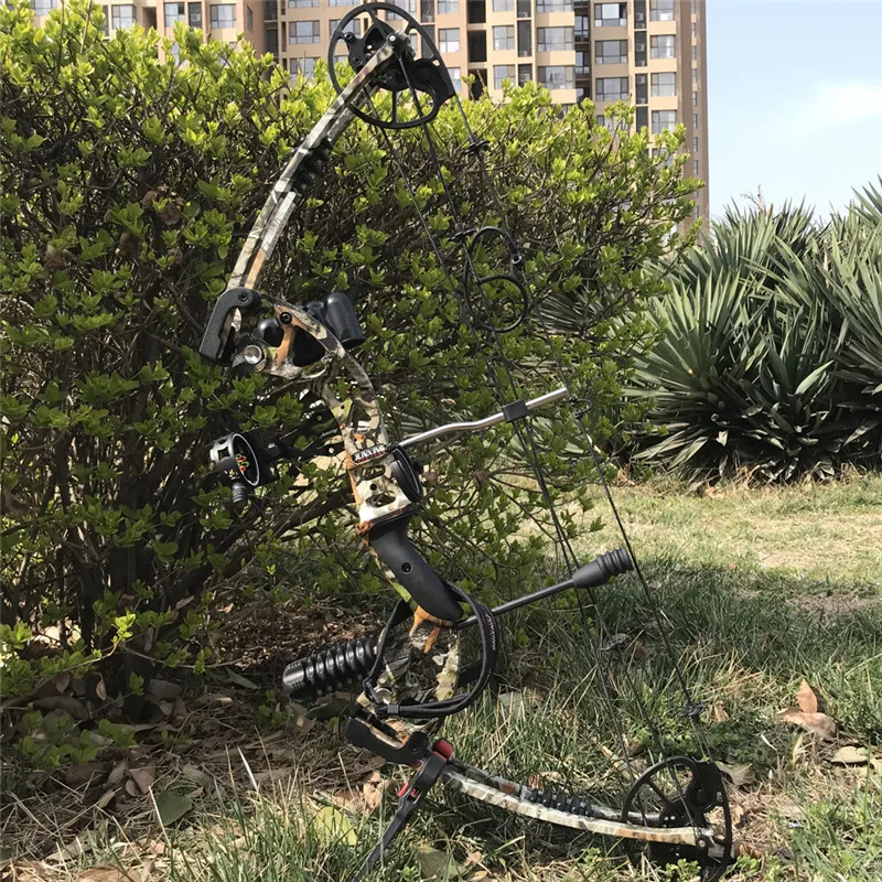 Дешево Комбинированный Камуфляжный лук JUNXING M125, со стрелами из углеродного волокна, регулируемый для арбалета, рогатки, охотничьего лука, 1 комплек...