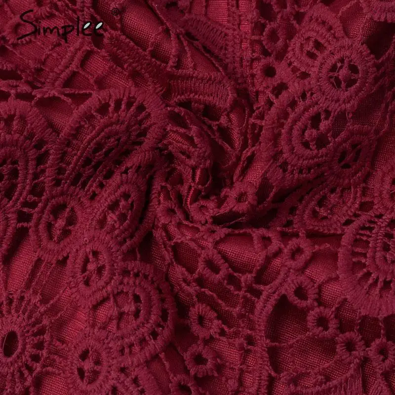 Simplee сексуальное кружевное платье с v-образным вырезом ТРАПЕЦИЕВИДНОЕ весеннее