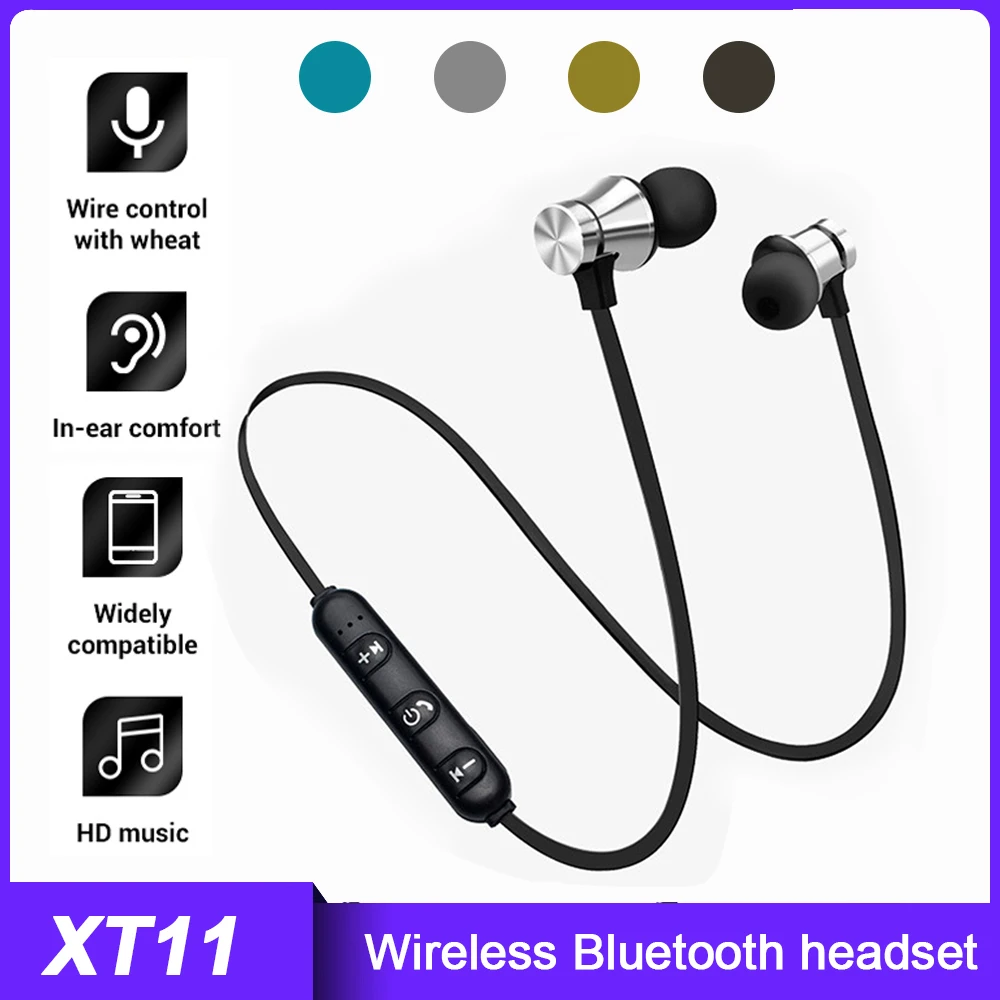 

Magnetic Bluetooth Earphones Waterproof Neckband Headset Stereo Headphones Sport Earbud with Mic for Huawei Xiaomi iphone Phone