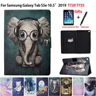Чехол для Samsung galaxy tab S5e 10,5 2019 T720 Женская умная Обложка Funda модная силиконовая искусственная кожа с животными + подарок