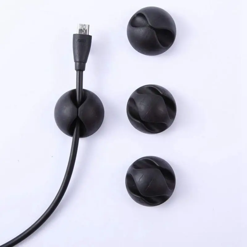 Горячий Кабельный органайзер 10 упаковок системы управления шнуром черные