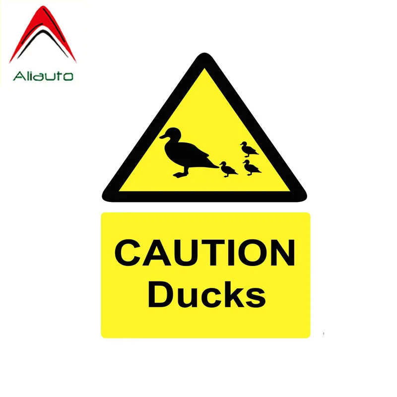 

Наклейка на автомобиль Aliauto с надписью «Caution Mark», наклейка из ПВХ с рисунком уток, чехла, царапин, для Golf 4, Mini Cooper, Kia Rio, Passat B6,14 см * 10 см