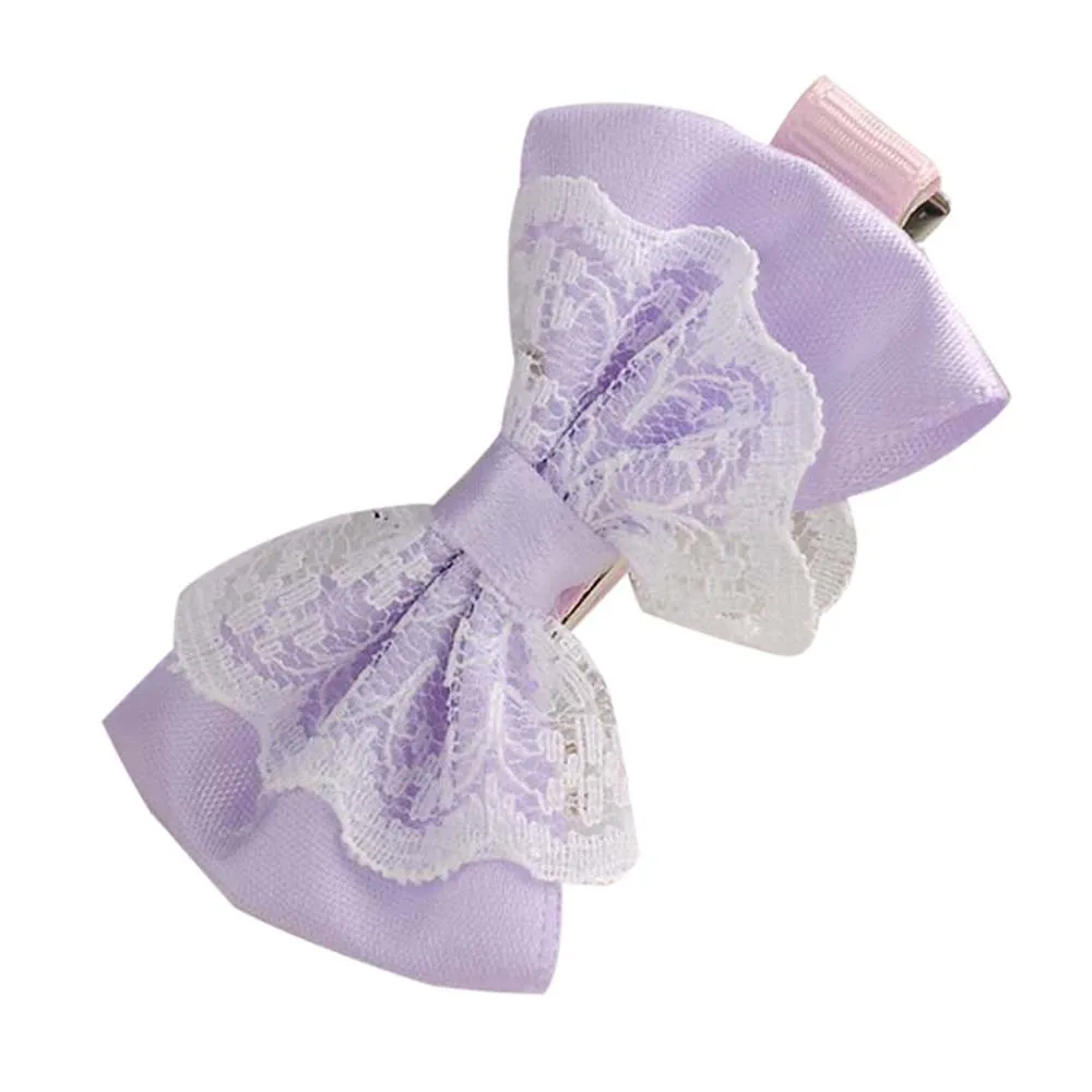 

2021 Cute Lace Bowknot Hair Clips Baby Girl Hairpin Child Hair Accessories