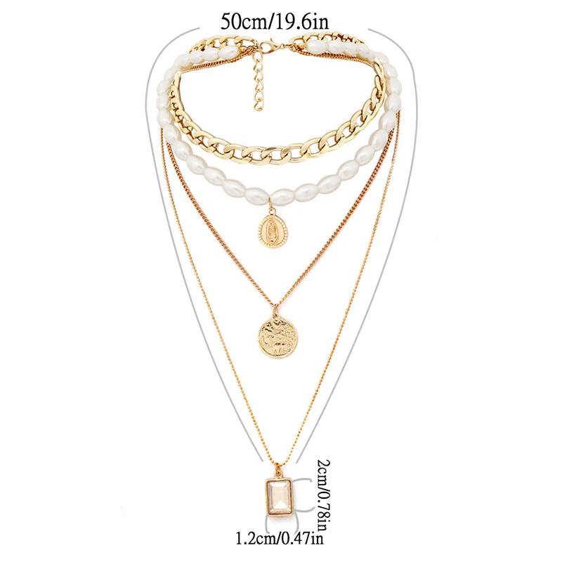 Модные сапоги в панковском стиле многослойный жемчужный чокер ожерелье-воротник