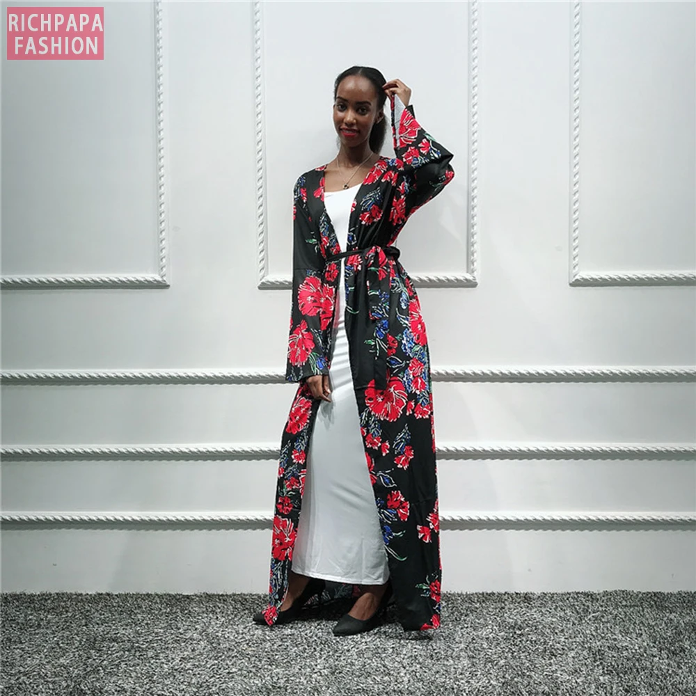 Плиссированное женское кимоно хиджаб мусульманское платье африканские платья