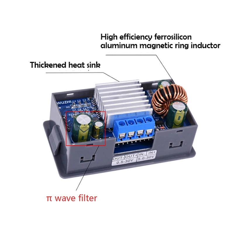 Регулируемый Модуль понижающего напряжения 0 5 30 в источник питания постоянного