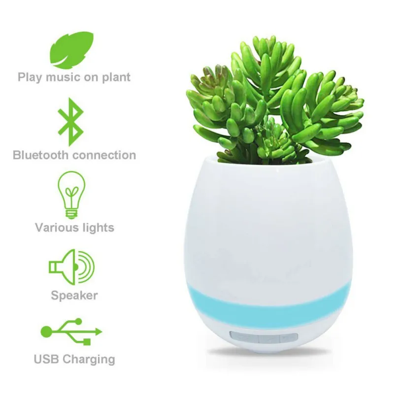 3 в 1 беспроводной Bluetooth динамик музыкальный цветочный горшок Ночной светильник