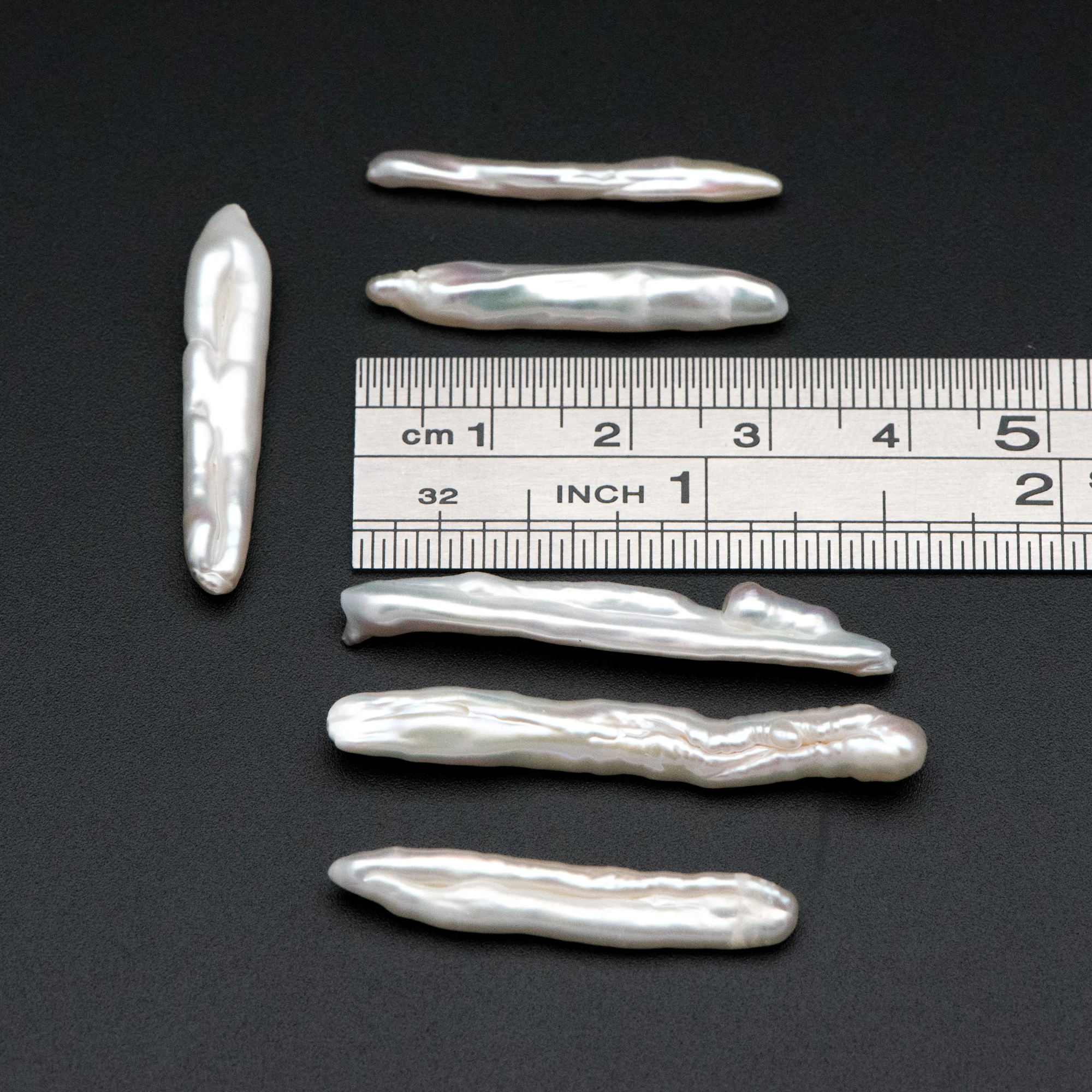 

10pcs Freshwater Stick Pearl 28-38mm, Spike Fresh Water Pearl, Biwa Keshi Stick Pearls, Non-Drilled (PL-53)