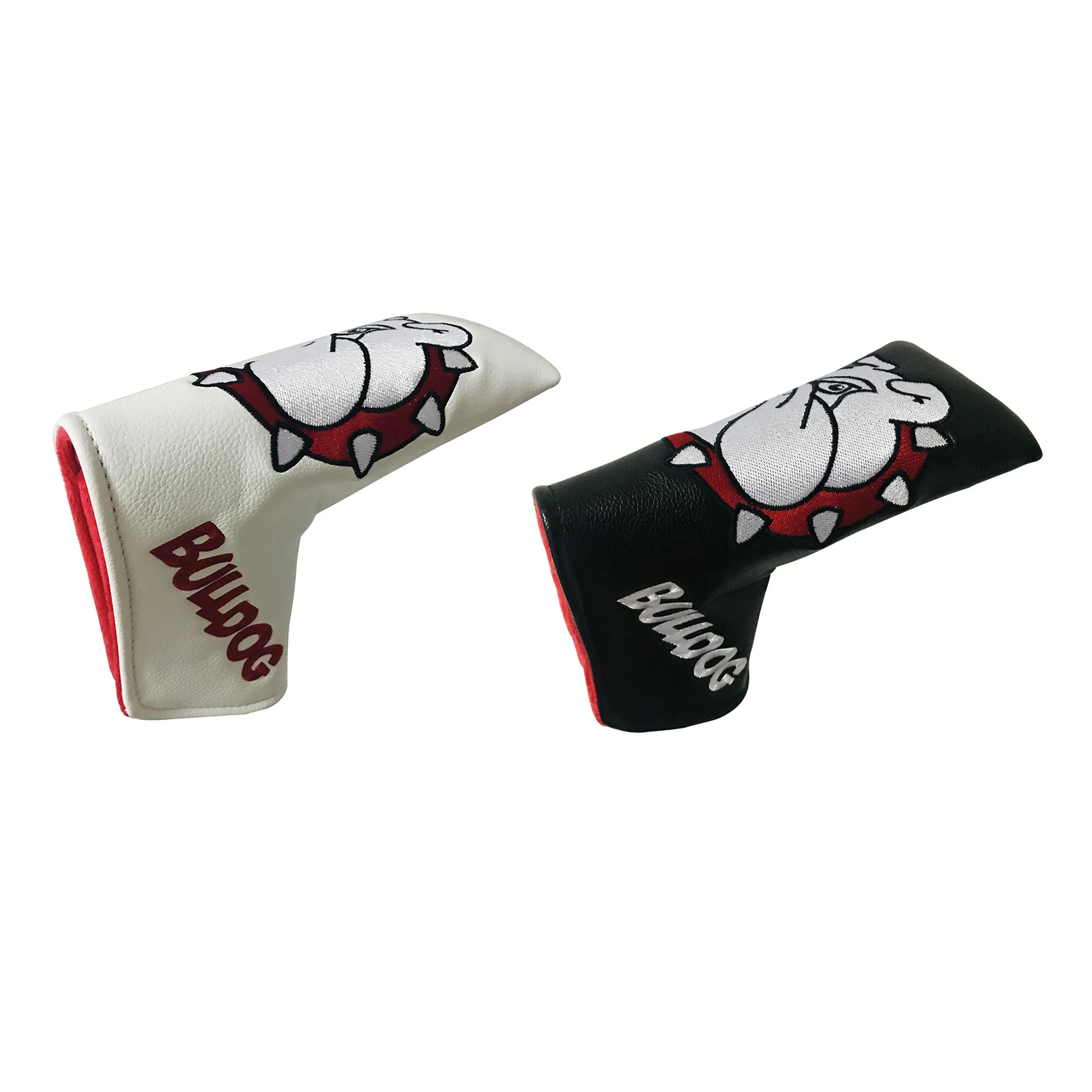 

Golf Blade Putter Cover Dog Embroidery Headcover Synthetic Leather Magnetic Closure Replacement Waterproof Golf Club Head Cover