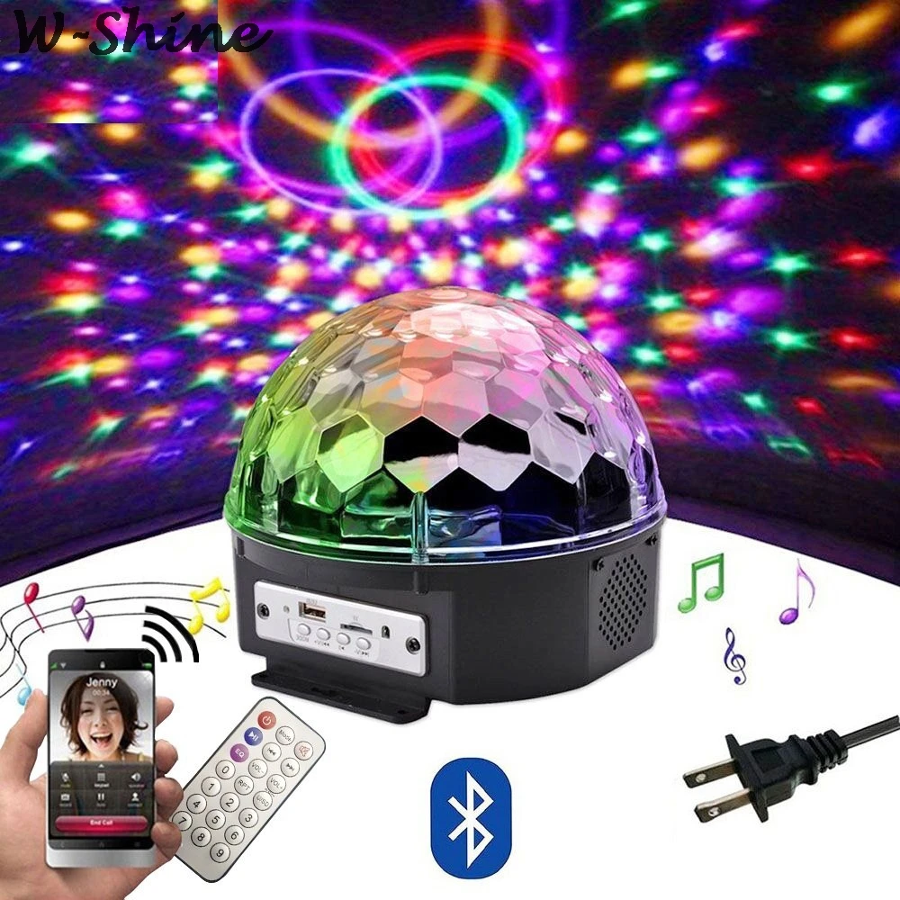 Светодиодный дискошар с Bluetooth динамиком и mp3 плеером 9 цветов праздничное