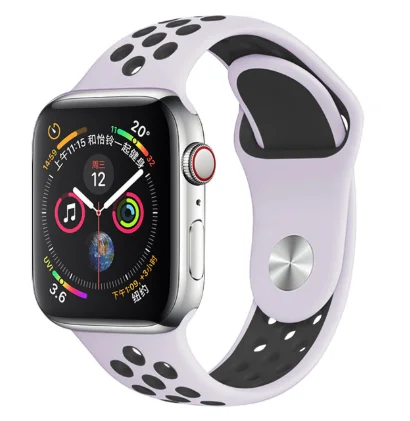 6 Band for Apple Watch 5 4 3 2 1 42MM 38MM soft Breathable strap Silicone Sports bands for Nike+ Iwatch series 5 4 3 40mm 44mm - Цвет ремешка: 6