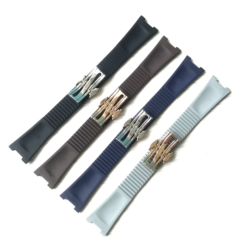 25*18mm Black Blue Brown Gray Rubber Silicone Watch band strap For Patek PP 5711 / 5712G Nautilus wristband  bracelet