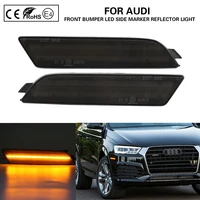 2x smoke front bumper led side marker light for aud q3 15 for usa version cars