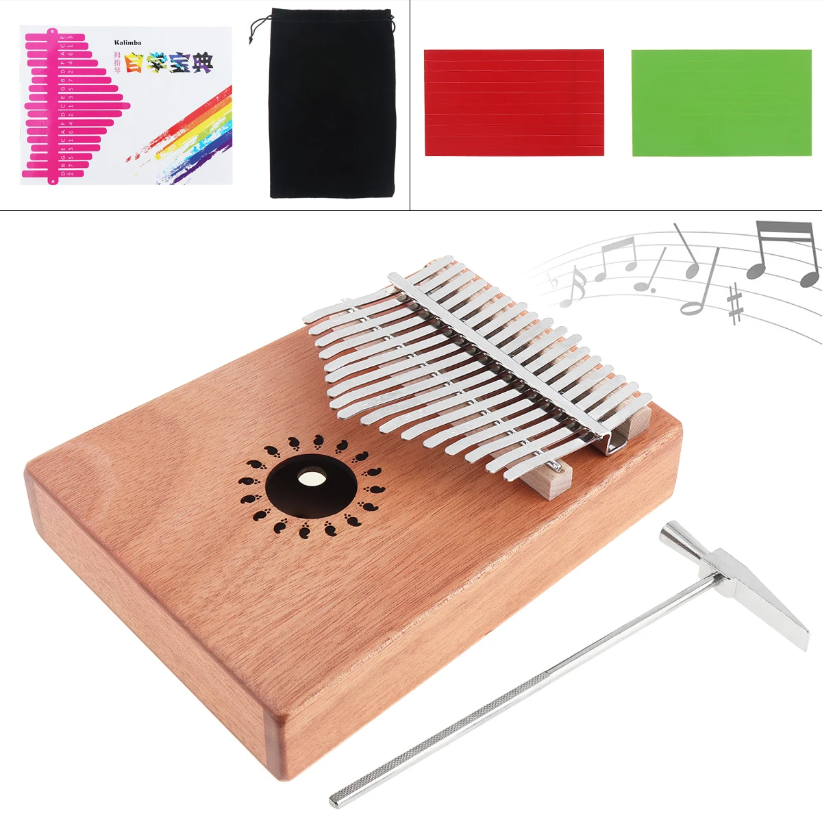 17 ключей калимба высокое качество одной доски красного дерева большого пальца