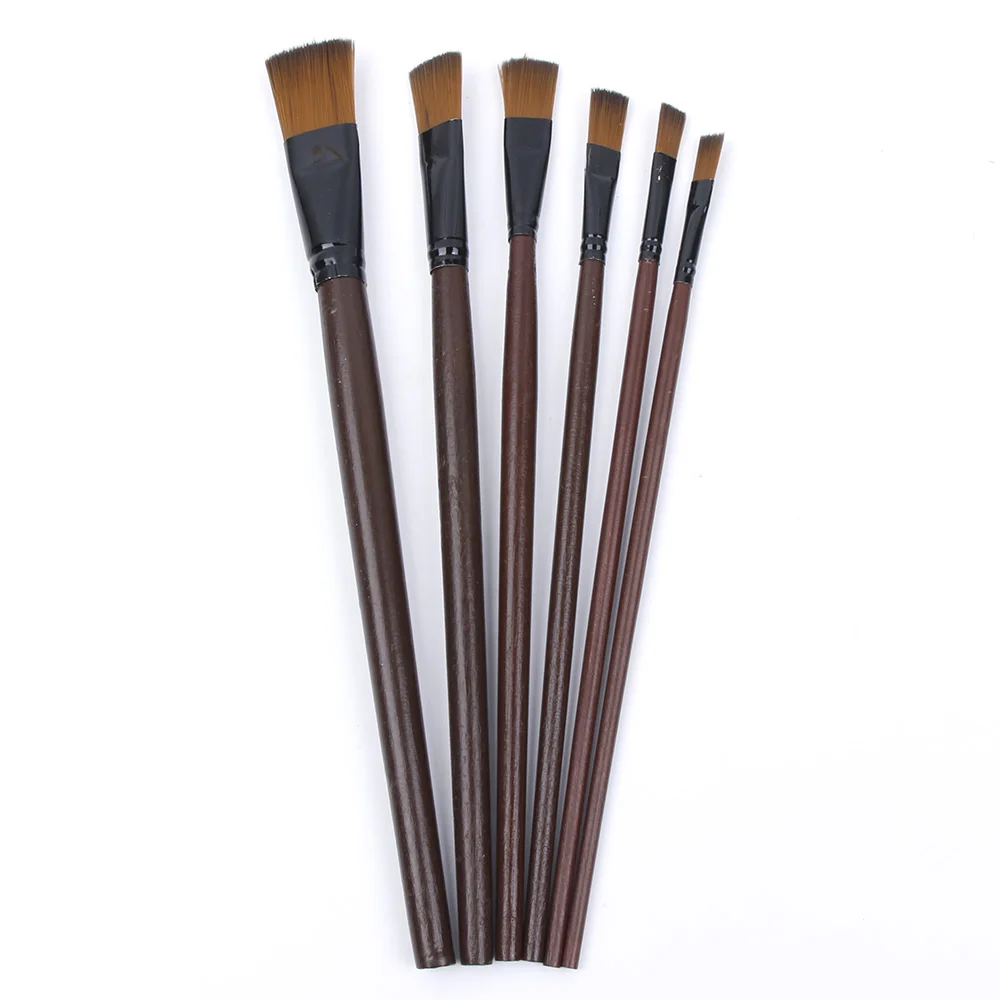 6 шт./компл. из нейлона и акрила кисти для рисования маслом искусства художника