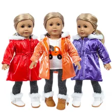 Baby New Born Fit 18 inch 43cm Doll Clothes Accessories 3-piece Suit of Plush Down Jacket Suit For B