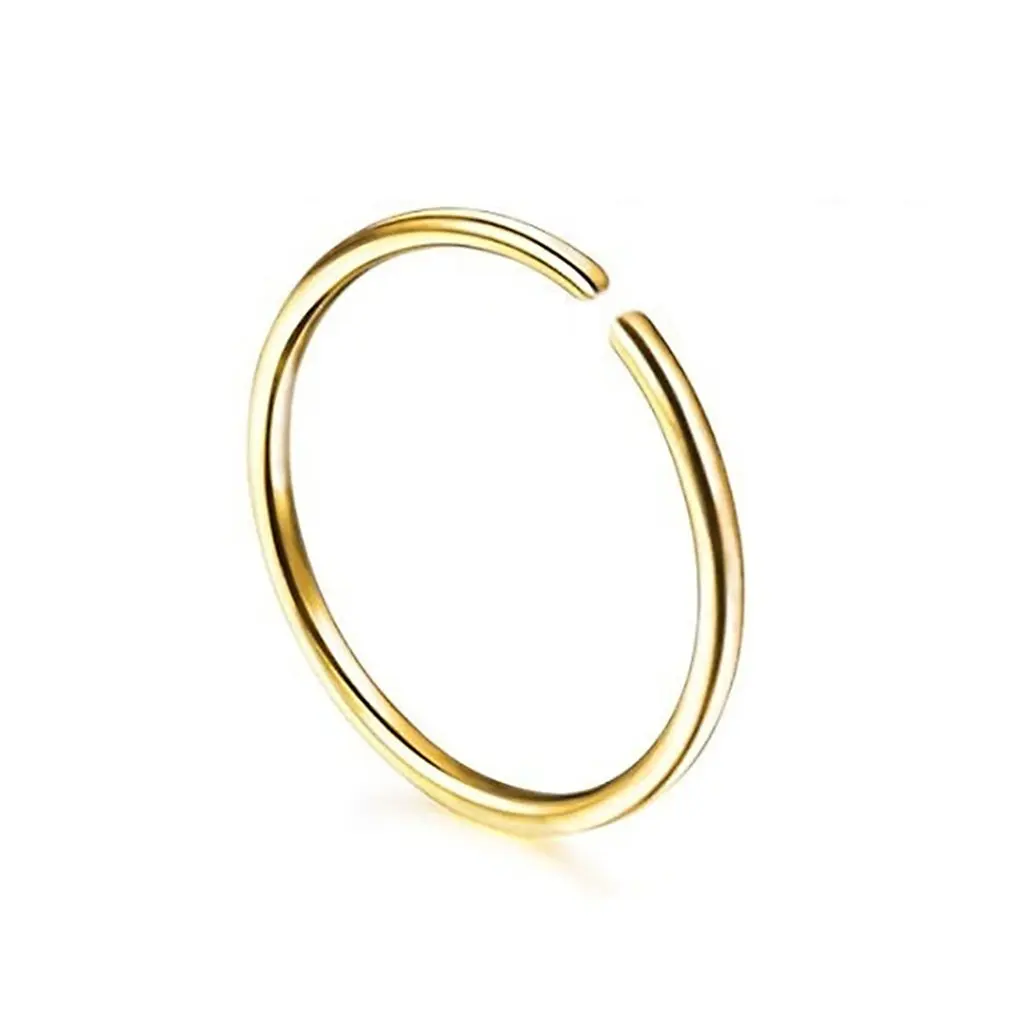 1pcs gold Открытый круг кольцо из нержавеющей стали для носа гвозди носовые украшения для пирсинга из нержавеющей стали кольцо для носа - Окраска металла: 1pcs gold