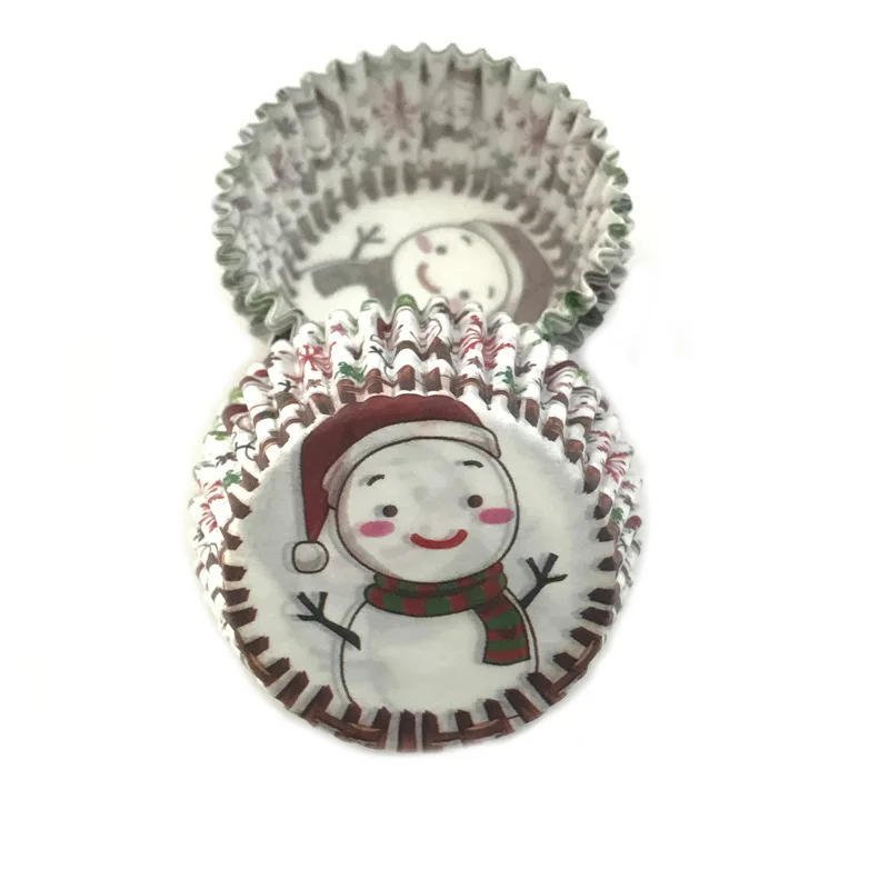 100 штук Рождественская серия печатные бумажные стаканчики для торта форма