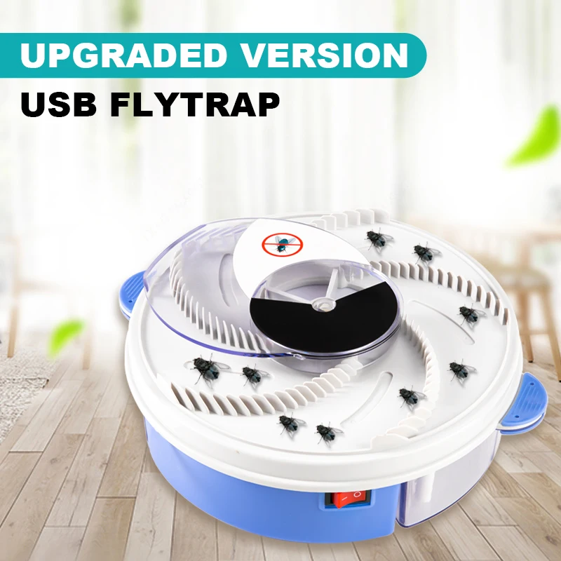 Обновленная версия USB мухоловка электро Автоматическая ловушка для мух вредителей убийца электрическая ловушка для насекомых ловушек для устройства насекомых вредителей Отклонить Управление Ловец снов средство от мух - изображение