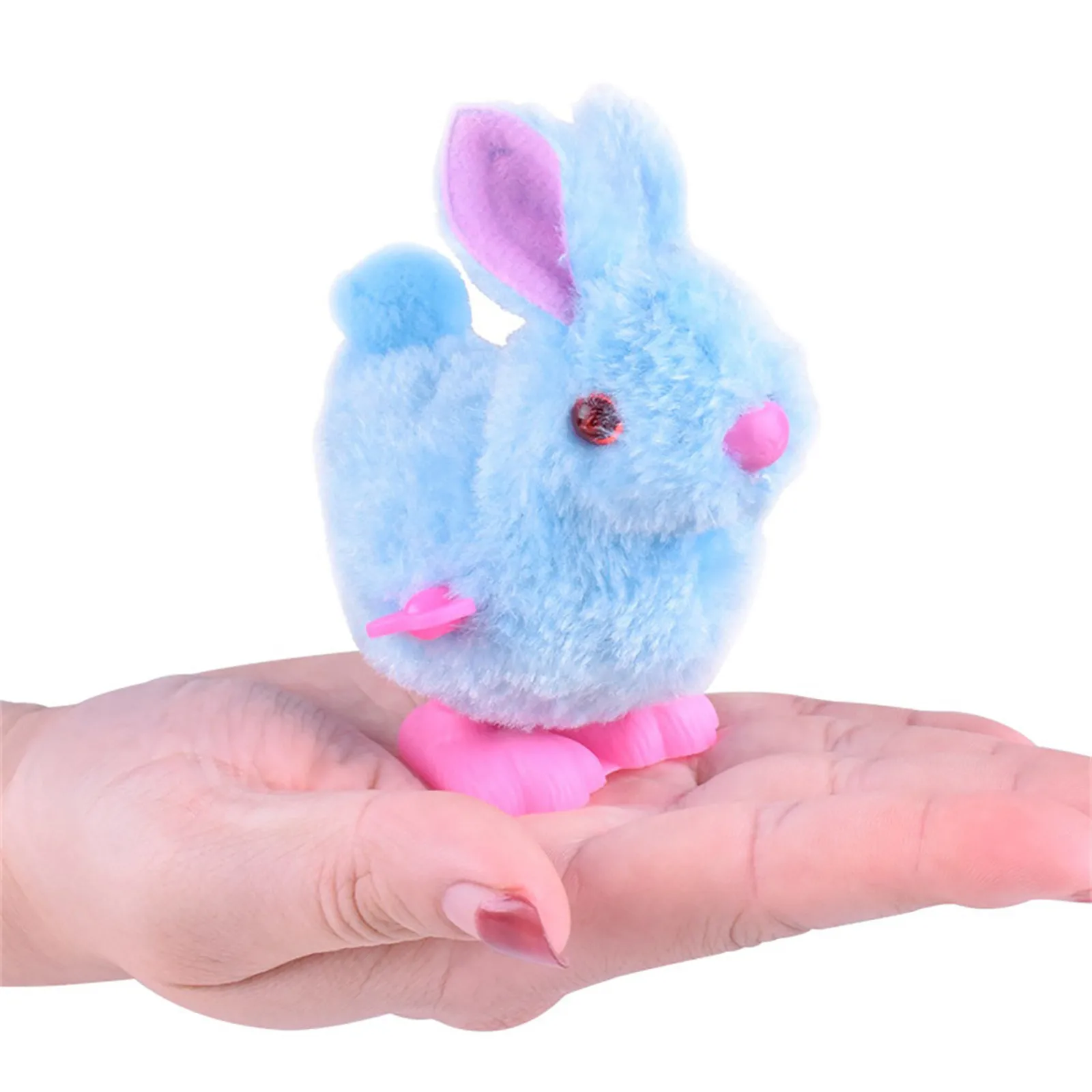 

Cute Bunny Plush Toys Stuffed Dolls Infant Child Stuffed Toys Hopping Wind Up Easter Gift Home Decoration Children Gifts