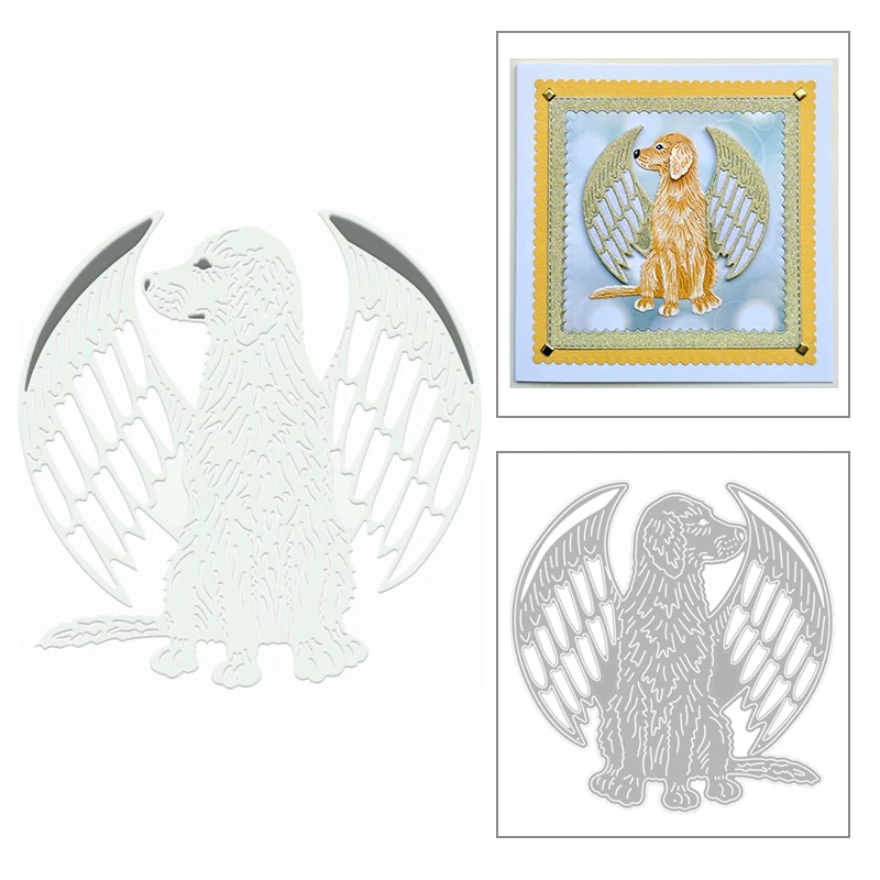 

Новинка 2020 металлические Вырубные штампы в виде крыльев Ангела собаки вырезанные штампы в виде животных и домашних животных вырезанные шта...