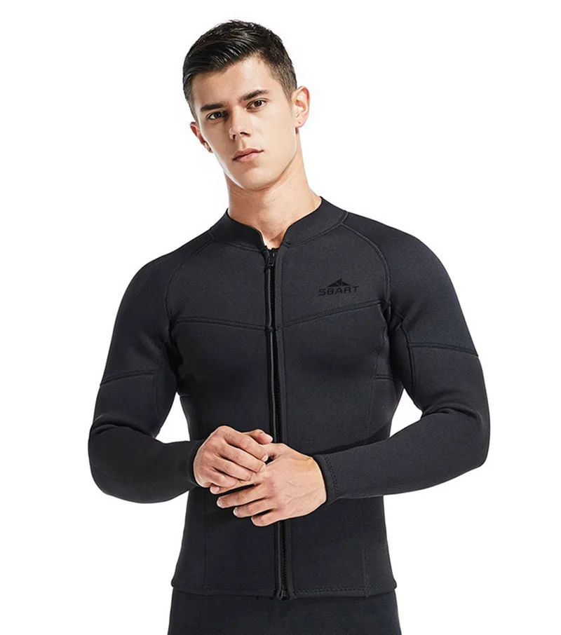 Мужской однотоповый гидрокостюм с разрезом теплый мягкий боди длинным рукавом