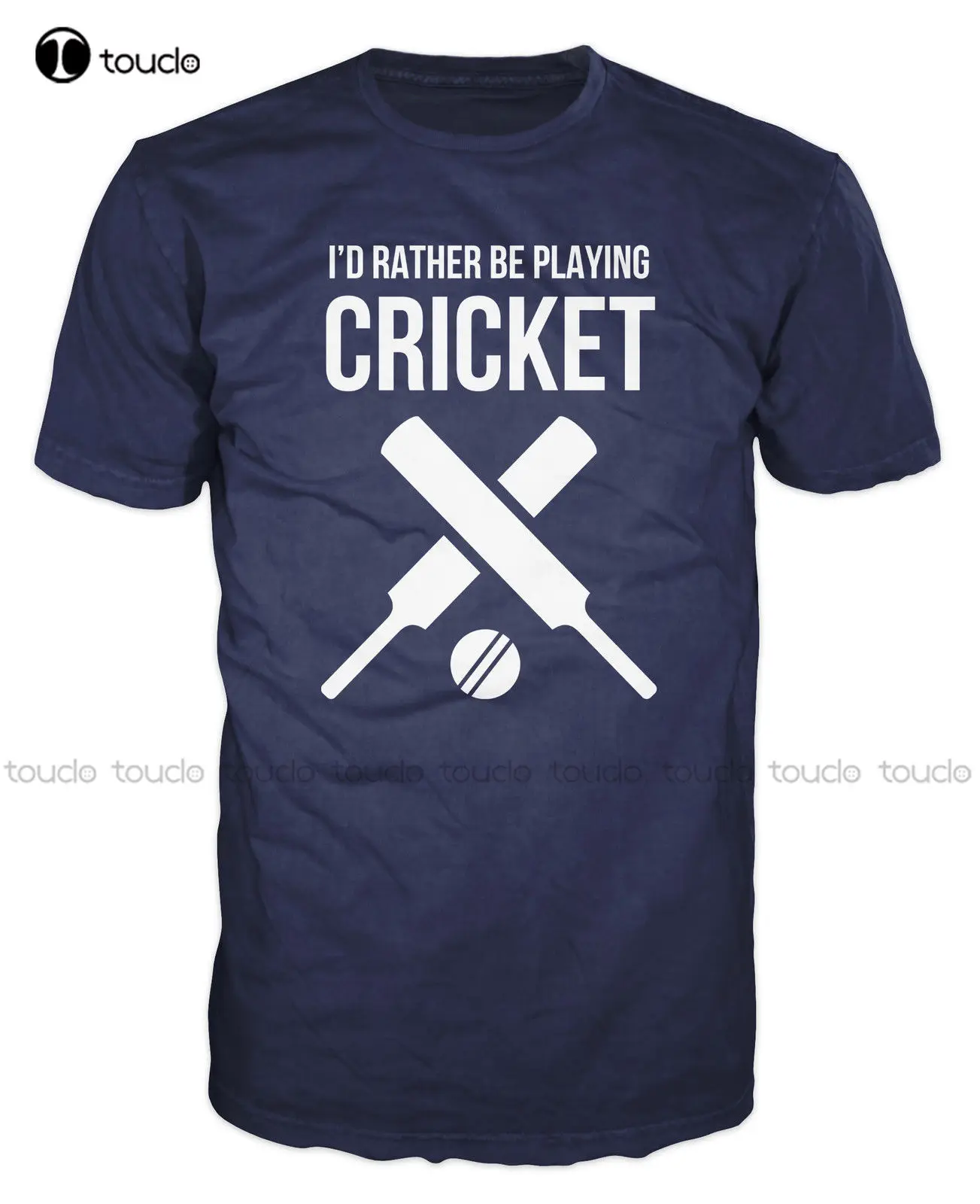 

New Short Sleeve Men 100 % Cotton Tee Shirt for Men I'D Rather Be Playing Cricket Custom T Shirt Printing fashion funny new