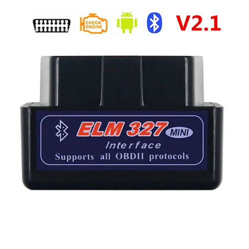 Black BT V2.1 OBD2 ELM327 Bluetooth V2.1 OBDII ELM 327 WIFI V1.5 HH OBD ELM327 Bluetooth V2.1/2.1 OBD 2/II Diagnostic Tool Auto Code Scanner - Цвет: Black BT V2.1