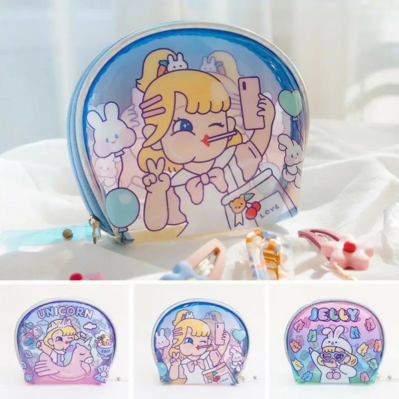 Маленькая Водонепроницаемая прозрачная пластиковая косметичка из ПВХ для