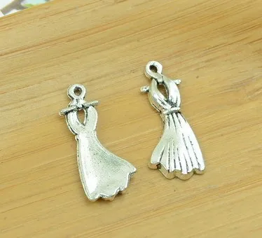 

Handmade Earrings Charms Diy Accessories For Jewelry Pendant Bracelet 10pcs 25x10mm Antique Silver Color Dress Charms